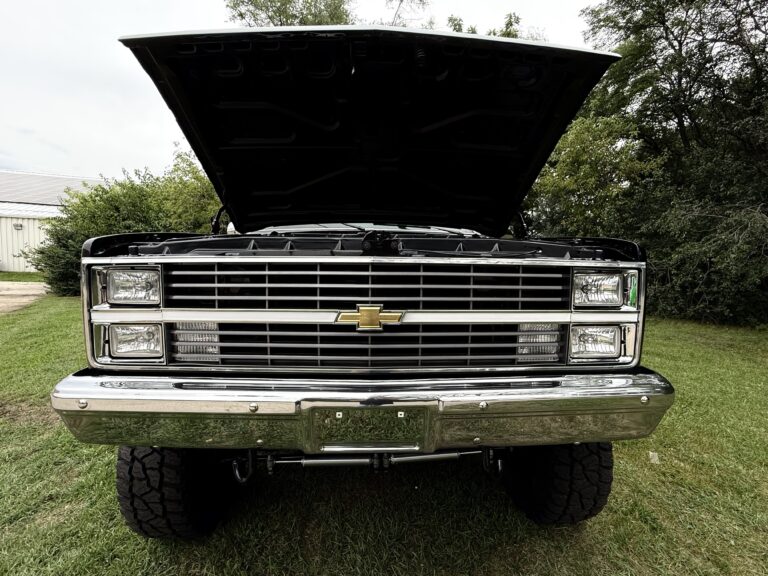 1983 Chevrolet K20 Silverado 4x4 front view with the hood raised
