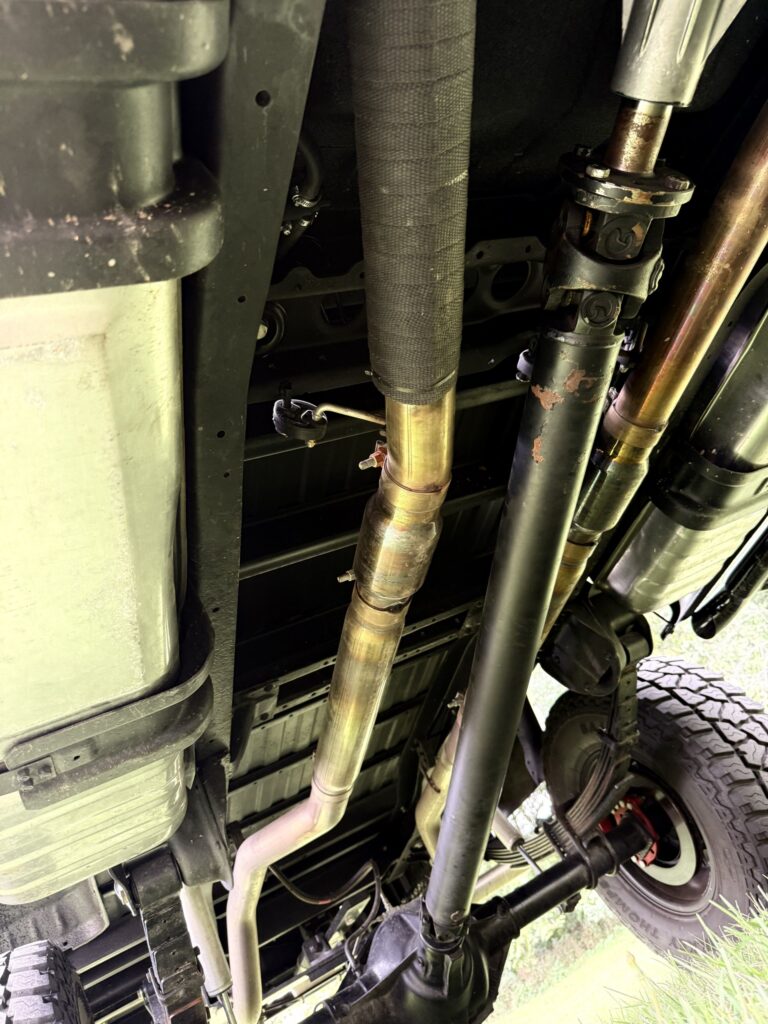 1983 Chevrolet K20 Silverado 4x4, exhaust and driveshaft